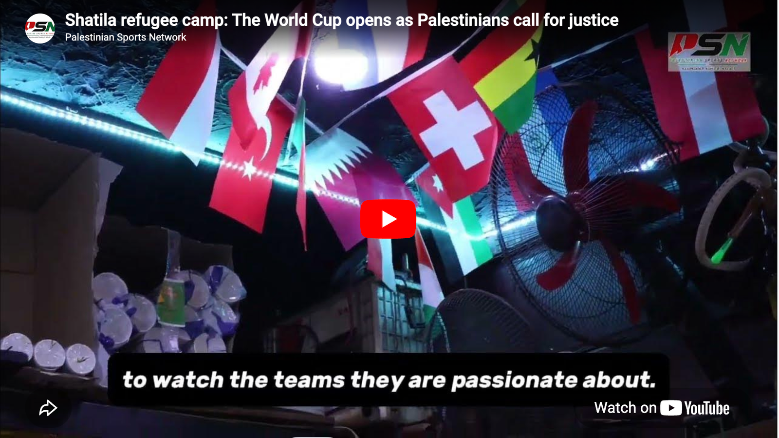 Video: The World Cup opens in Shatila Palestinian refugee camp in Lebanon