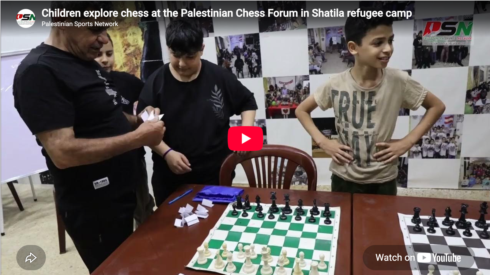 Palestinian refugee youth at the Palestinian Chess Forum in Shatila camp, Beirut
