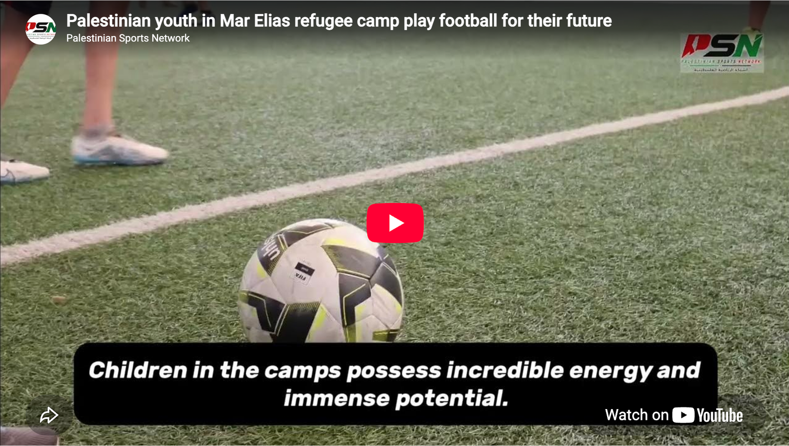 Palestinian youth in Mar Elias refugee camp play football for their future